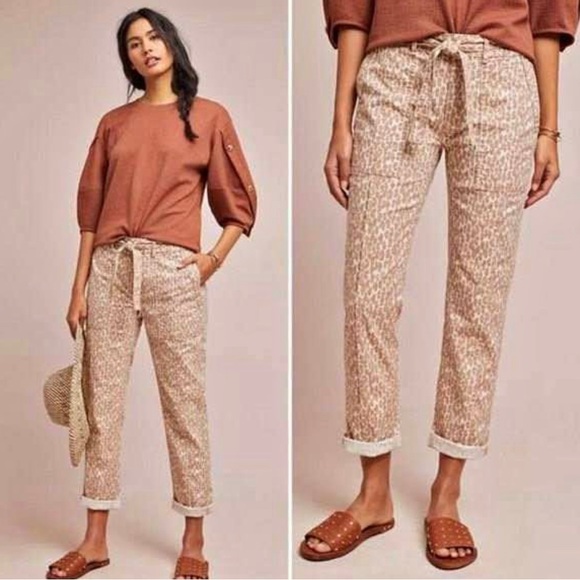 Anthropologie Pants - Anthropologie the wanderer leopard utility pants. Ladies size 28/6.